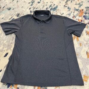 Short sleeve solid dark gray Fila polo golf shirt for men size medium grey top